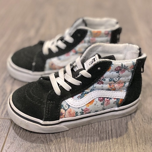 Vans C8.5 kids Sk8-Hi floral shoes